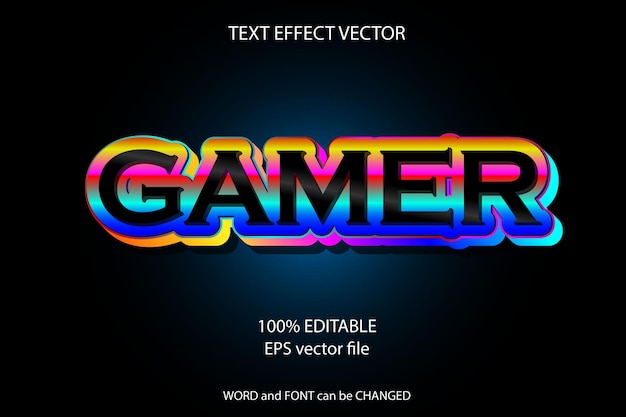 Bewerkbare gamers met teksteffecten