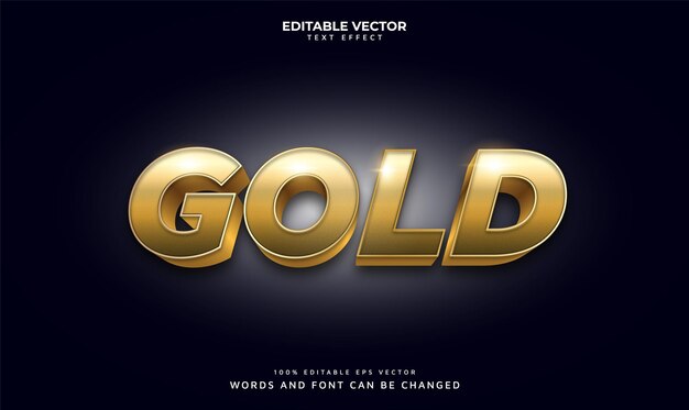 Vector bewerkbare gouden teksteffect 3d-vector