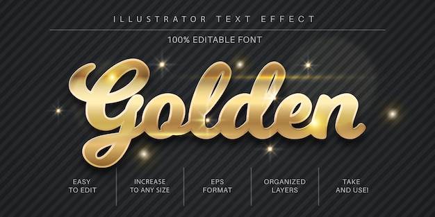 Bewerkbare gouden tekstlettertype