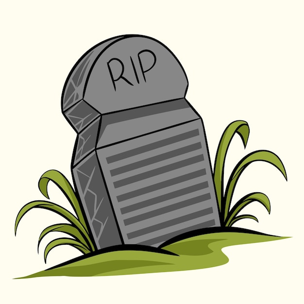 bewerkbare grafsteen cartoon vector illustratie