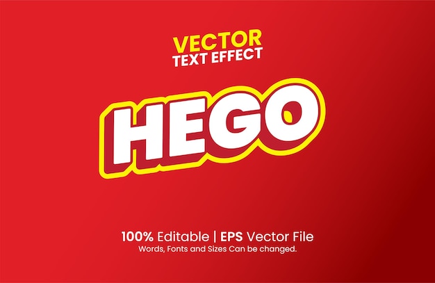 Vector bewerkbare hego-teksteffectsjabloon