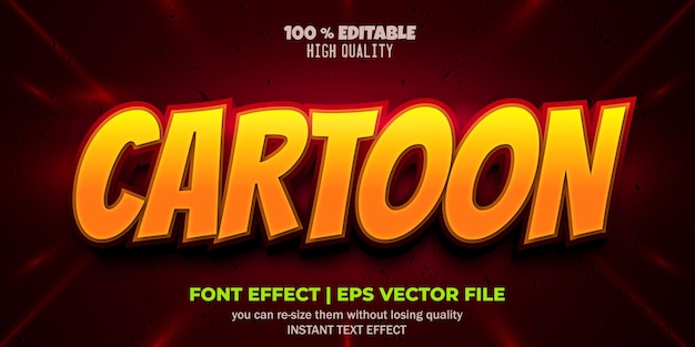 bewerkbare lettertype-effect cartoon tekststijl