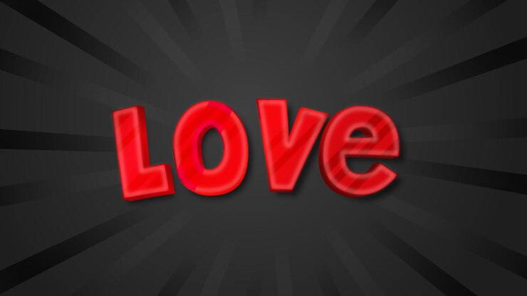 Vector bewerkbare liefde 3d vetgedrukte tekst effect