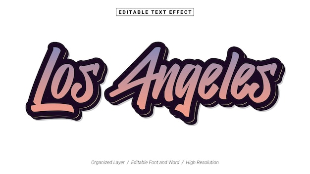 Vector bewerkbare los angeles lettertype typografie sjabloon teksteffect stijl belettering vectorillustratie