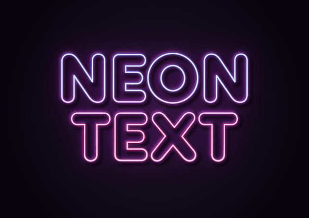 Bewerkbare neon teksteffect vector