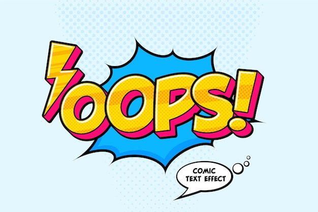 bewerkbare pop art tekst-effect