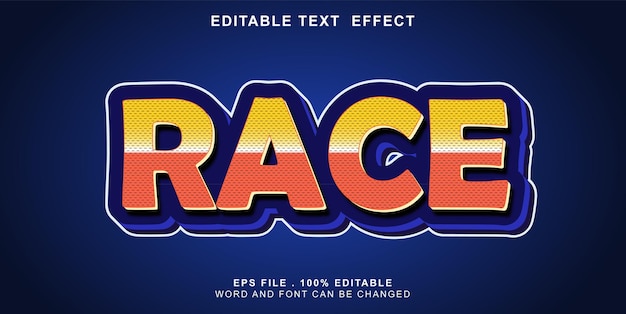 Bewerkbare race met teksteffect