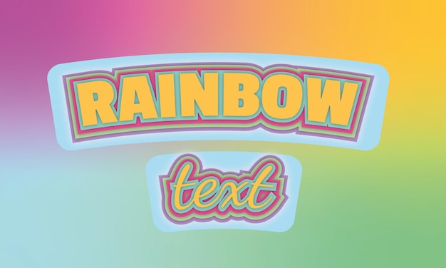 Bewerkbare regenboogtekstvector, regenboogkleur, veranderlijk eps-effect, scriptlettertype, typografie