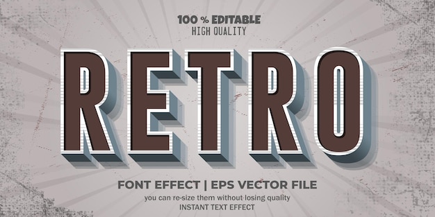 Vector bewerkbare retro-tekststijl voor lettertype-effect