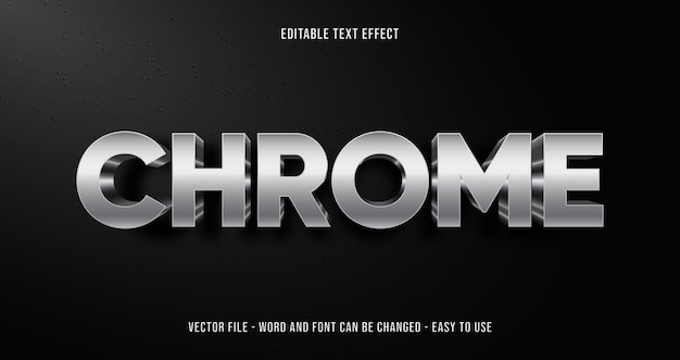 Bewerkbare tekst-effect chrome mock-up