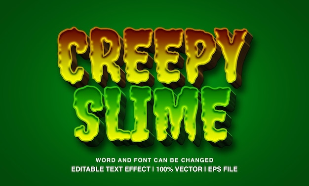 bewerkbare tekst-effect creepy slime lettertype