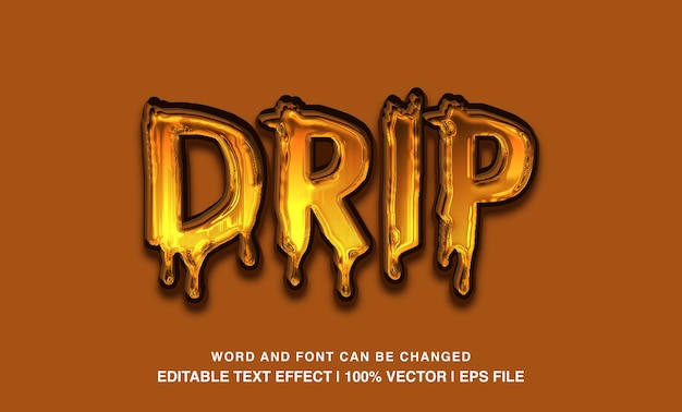 Vector bewerkbare tekst-effect drip slime lettertype