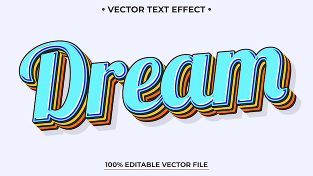 Bewerkbare tekst-effect Droom met outline tekst stijl thema