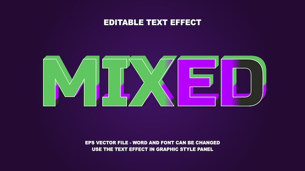 Bewerkbare tekst-effect gemengde 3D vector sjabloon