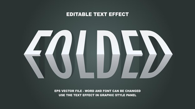 Bewerkbare tekst-effect gevouwen 3d vector sjabloon
