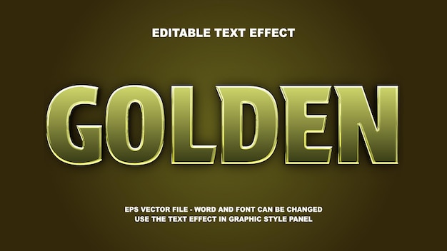 Bewerkbare tekst-effect gouden 3D vector sjabloon