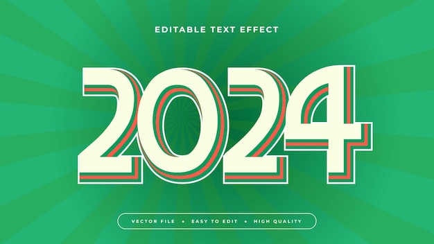 Bewerkbare tekst-effect groene 2024 witte tekst