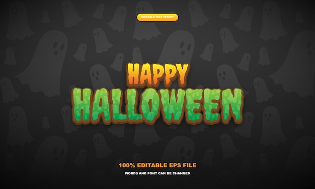 Bewerkbare tekst effect halloween premium vector