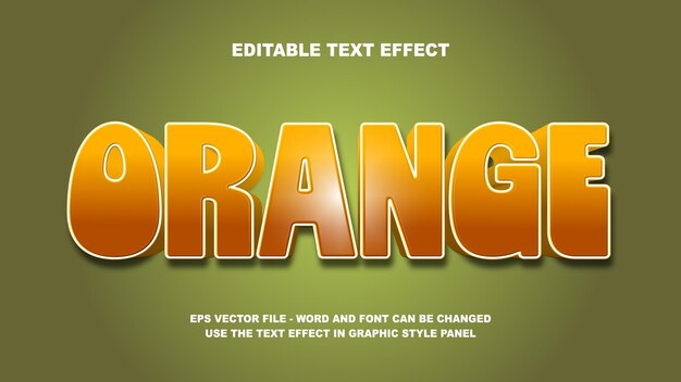 Bewerkbare tekst-effect oranje 3D vector sjabloon