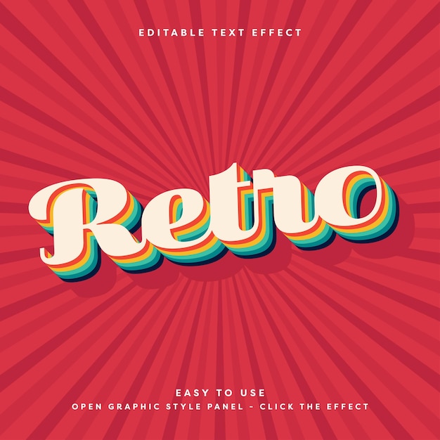 Bewerkbare tekst-effect Retro 3D cartoon stijl premium mockup sjabloon ideaal voor titels headlines l