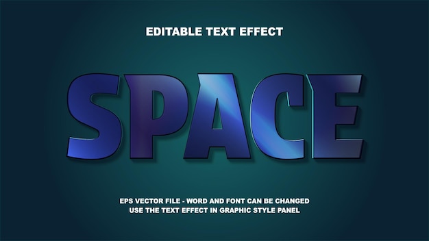 Bewerkbare tekst-effect ruimte 3D vector sjabloon