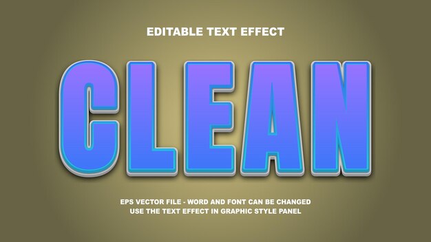 Bewerkbare tekst-effect schone 3D vector sjabloon.