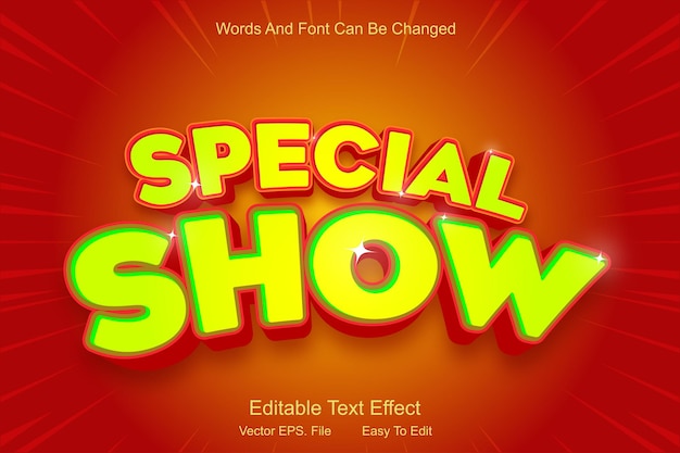 Vector bewerkbare tekst effect speciale show