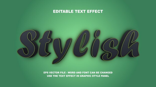 Bewerkbare tekst-effect stijlvolle 3d vector sjabloon