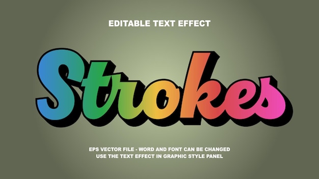 Bewerkbare tekst-effect stroken 3D vector sjabloon