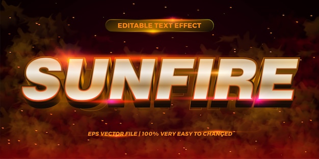 Bewerkbare tekst effect - sun brand woorden tekst stijl concept rook achtergrond