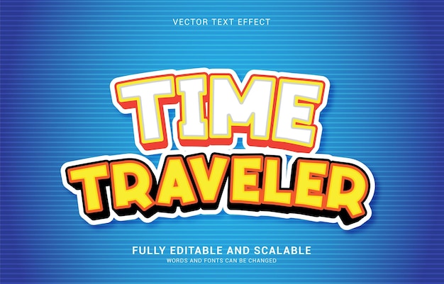 Vector bewerkbare tekst-effect time traveler stijl