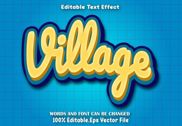 Bewerkbare tekst-effect van het dorp