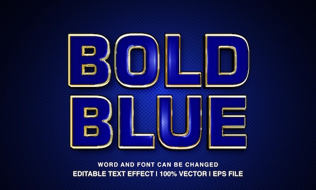 Vector bewerkbare tekst-effect vetblauwe lettertype