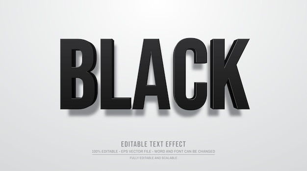 Bewerkbare tekst-effect zwarte mock-up
