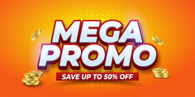 Bewerkbare tekst mega promo-bannersjabloon