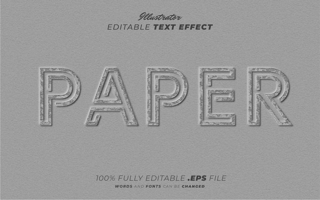 Bewerkbare tekst op papier Effect