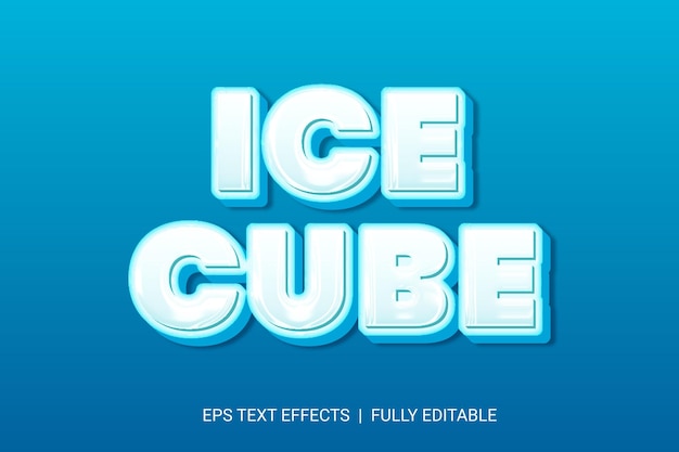 Bewerkbare tekst stijl effect Ice tekst stijl thema