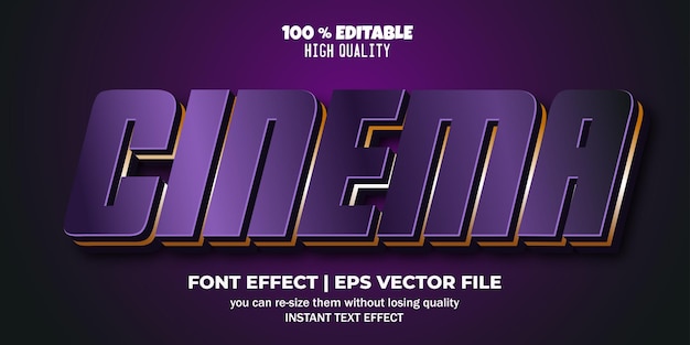 Bewerkbare teksteffect bioscoop tekststijl