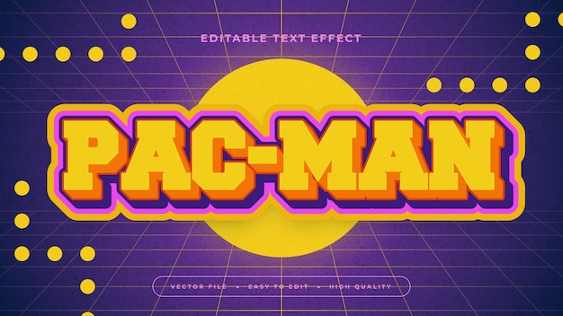 Bewerkbare teksteffect Gele pac man tekst