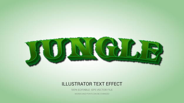 Vector bewerkbare teksteffect jungle stijl