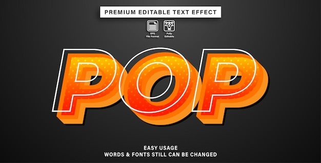 Bewerkbare teksteffect pop