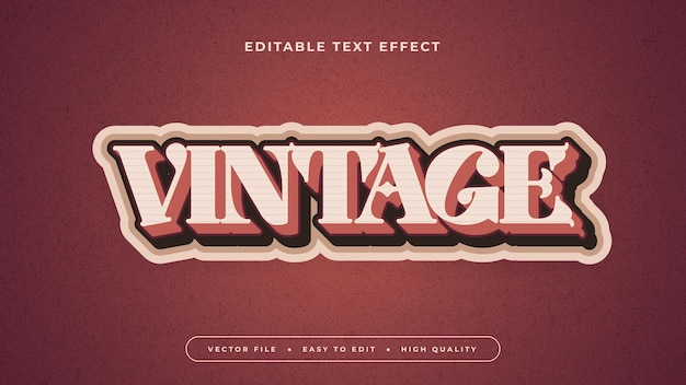 Vector bewerkbare teksteffect rode vintage tekst