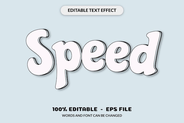 Vector bewerkbare teksteffect snelheid woorden en lettertype kunnen worden gewijzigd