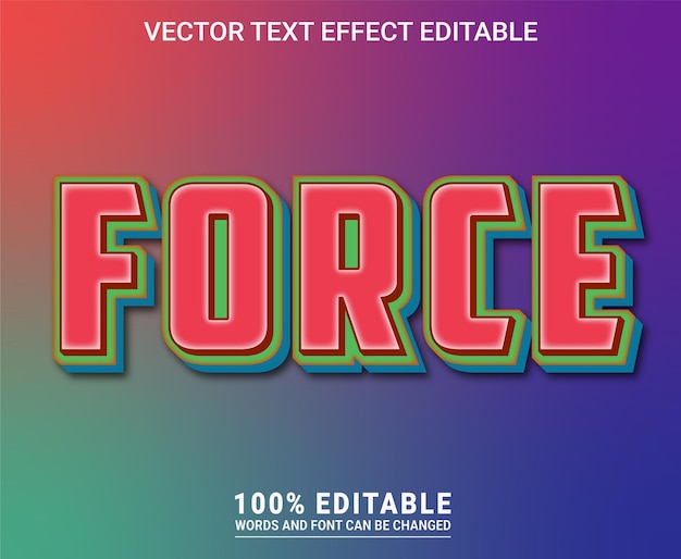 Bewerkbare teksteffect vector forceren