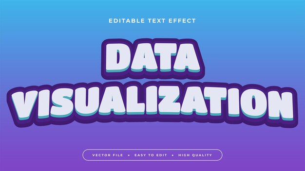 Bewerkbare teksteffect Witte data visualisatie op gradiënt paarse achtergrond