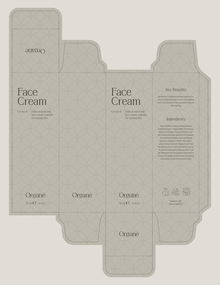 Vector bewerkbare vectorverpakkingsdoos dieline voor schoonheidscosmetica