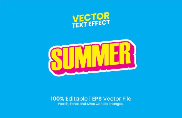 Vector bewerkbare zomer teksteffectsjabloon
