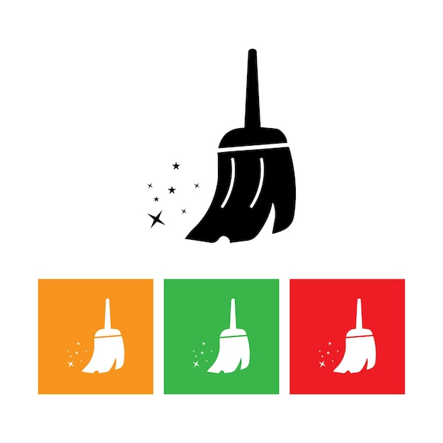 Bezem reiniging pictogram vector design