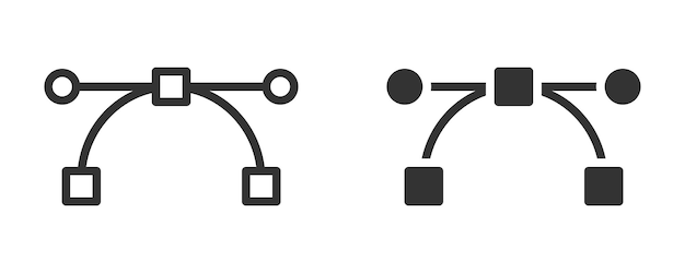 Вектор Икона кривых безье иллюстрация вектора