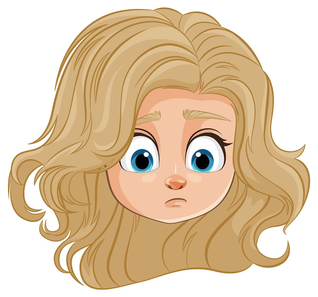 Vector bezorgde blonde cartoon personage illustratie